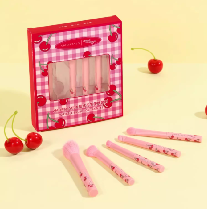 AMORTALS X Wiggle Portable Makeup Brush Set 5pcs 尔木萄wiggle联名便携化妆刷套装