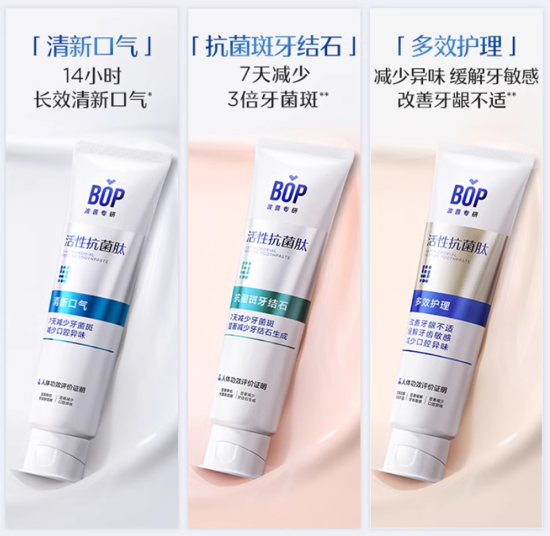 BOP Antimicrobial Peptide Toothpaste 120g 波普专研活性抗菌肽牙膏