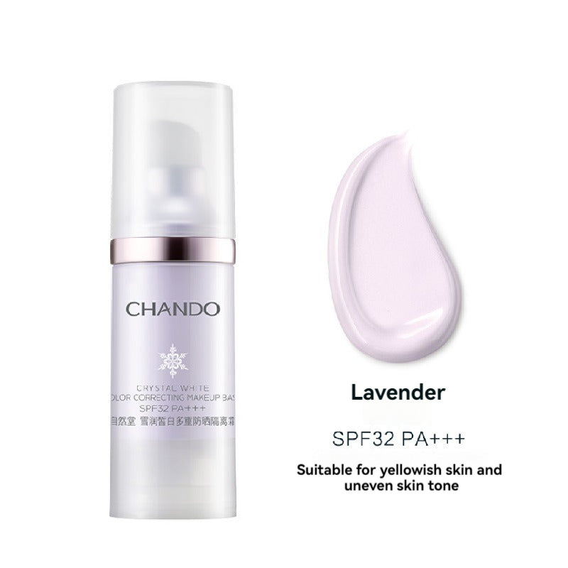 CHANDO Crystal Whitecolor Correcting Makeup Base Sunscreen Primer 30ml SPF35/32 PA+++ 自然堂雪润皙白多重防晒隔离霜