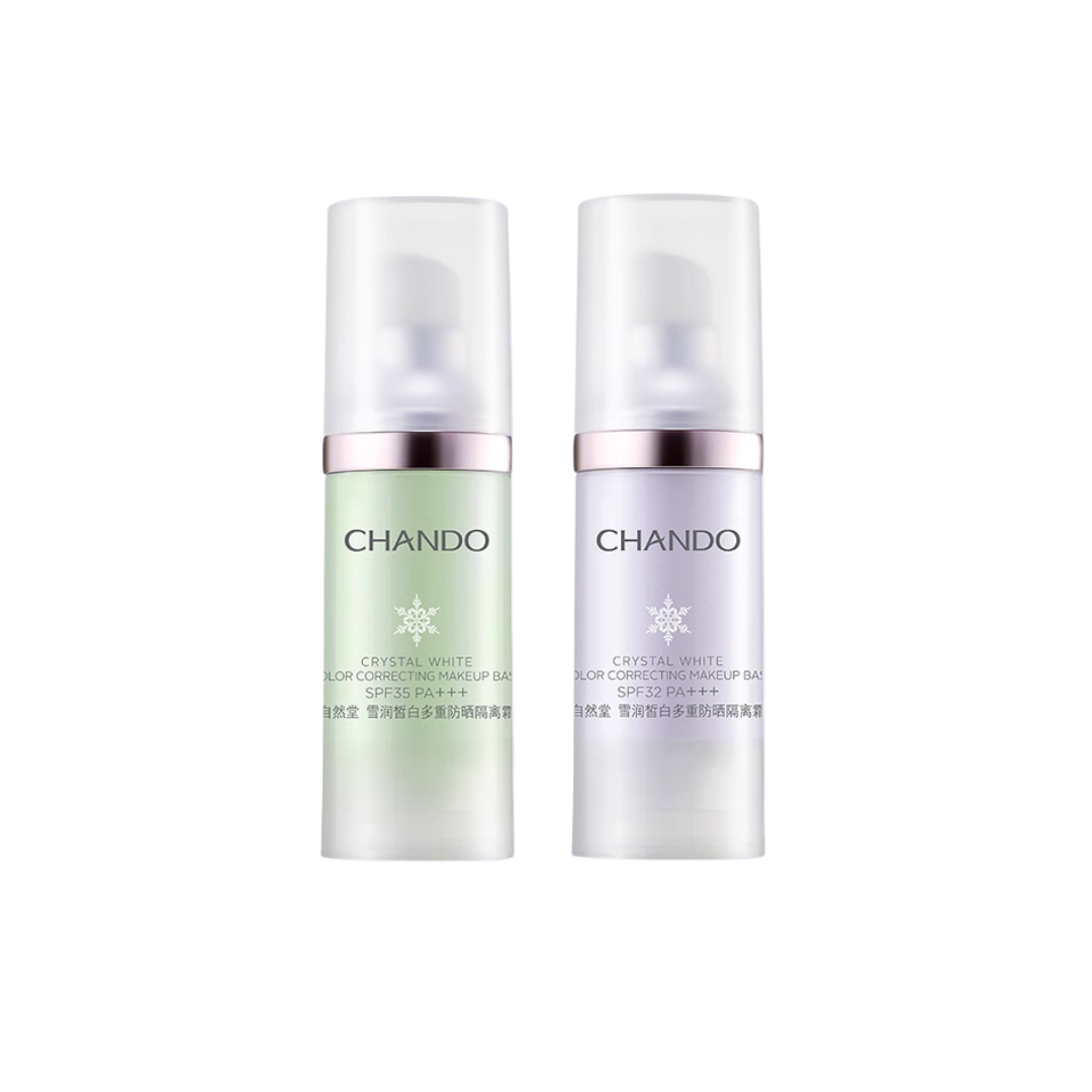 CHANDO Crystal Whitecolor Correcting Makeup Base Sunscreen Primer 30ml SPF35/32 PA+++ 自然堂雪润皙白多重防晒隔离霜