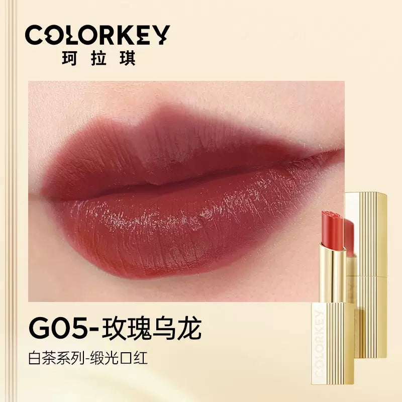 COLORKEY White Tea Series Platinum Satin Lipstick 3g 珂拉琪白茶铂粹缎光口红