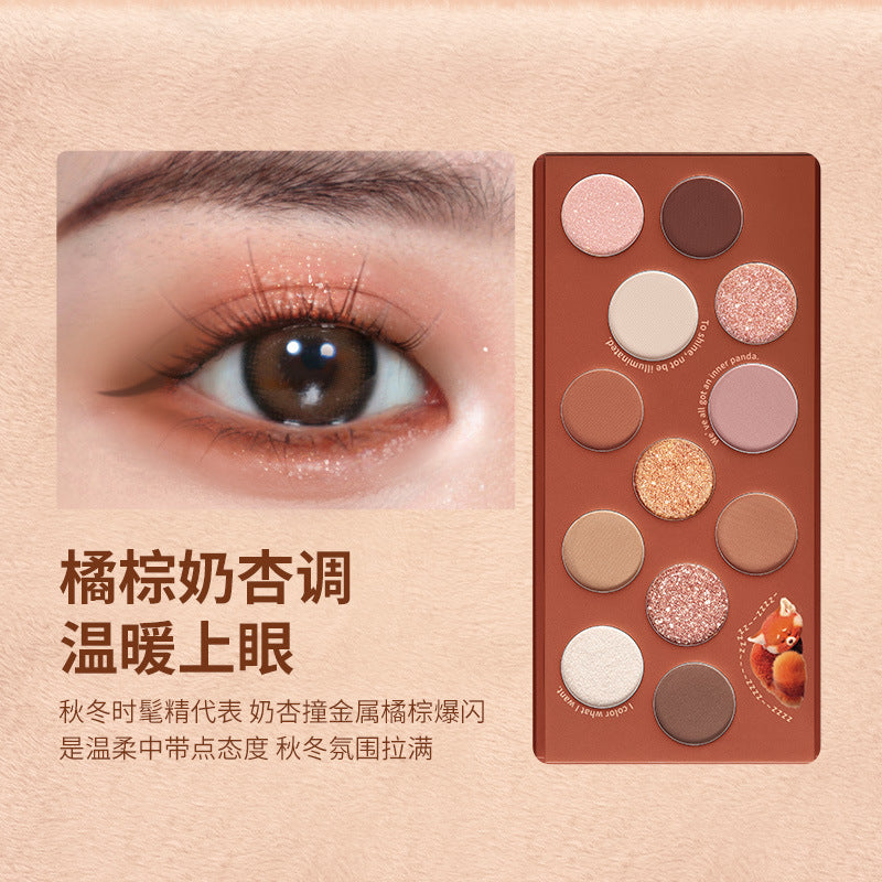 Colorkey Disney Pixar Little Panda Mei Mei Matte Pearl Twelve-Color Eyeshadow Palette 珂拉琪迪士尼皮克斯小熊猫美美哑光珠光十二色眼影盘 10g