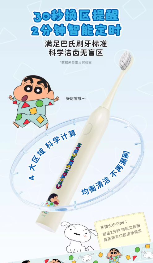 Dr.RAY X Crayon Shin-chan A65 Sonic Electric Toothbrush 雷治A65蜡笔小新系列声波电动牙刷