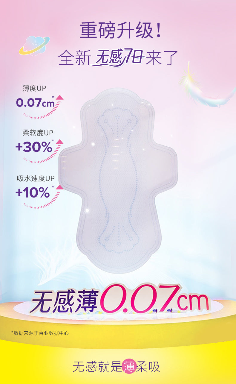 FREEMORE Senseless 7 Days Soft Cotton Sanitary Pads 280mm*8Pcs (Night) 自由点无感7日夜用棉柔卫生巾