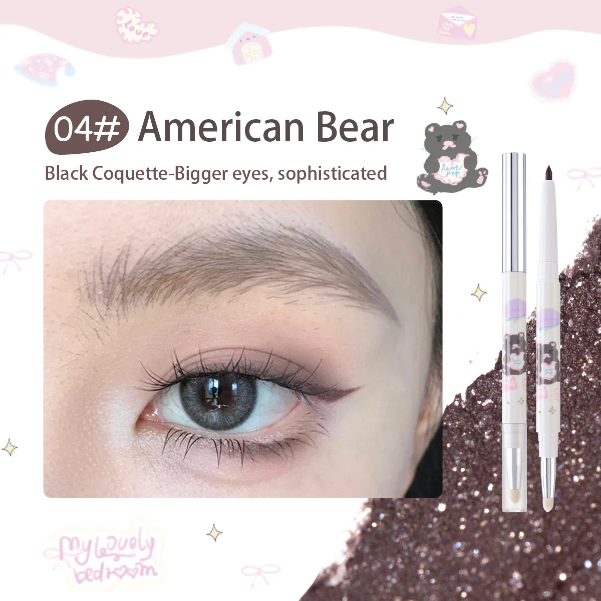 Flortte Bread Bear ＆ Me Gel Eyeliner Pencil 200mg 花洛莉亚面包小熊和我系列眼线胶笔