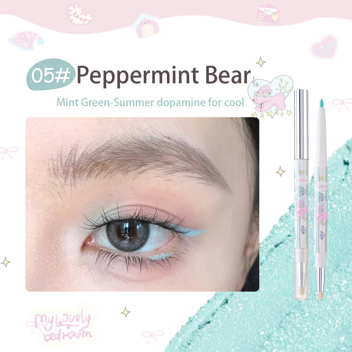 Flortte Bread Bear ＆ Me Gel Eyeliner Pencil 200mg 花洛莉亚面包小熊和我系列眼线胶笔