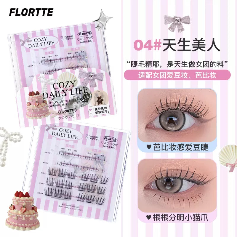 Flortte Cozy Daily Life Glue-Free False Eyelashes 1 Box 花洛莉亚千金日记系列免胶假睫毛