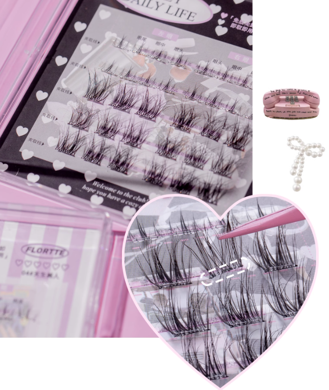 Flortte Cozy Daily Life Glue-Free False Eyelashes 1 Box 花洛莉亚千金日记系列免胶假睫毛