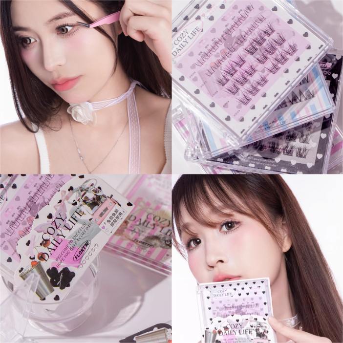 Flortte Cozy Daily Life Glue-Free False Eyelashes 1 Box 花洛莉亚千金日记系列免胶假睫毛