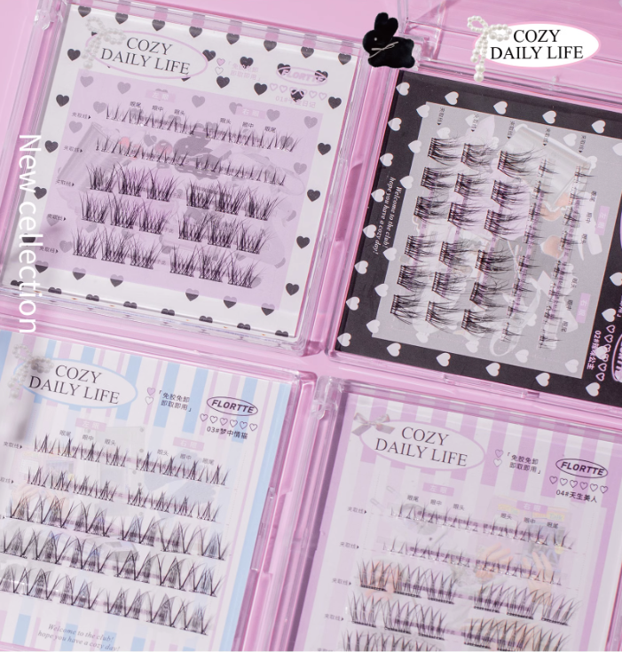 Flortte Cozy Daily Life Glue-Free False Eyelashes 1 Box 花洛莉亚千金日记系列免胶假睫毛