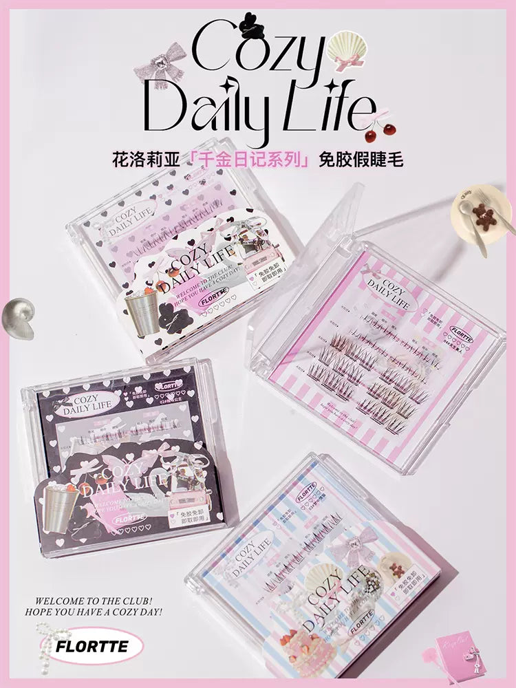 Flortte Cozy Daily Life Glue-Free False Eyelashes 1 Box 花洛莉亚千金日记系列免胶假睫毛