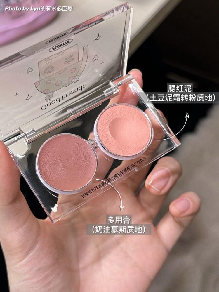 Flortte Good Friends Club Dual-color Blush 3.2g 花洛莉亚好胖友俱乐部双色腮红