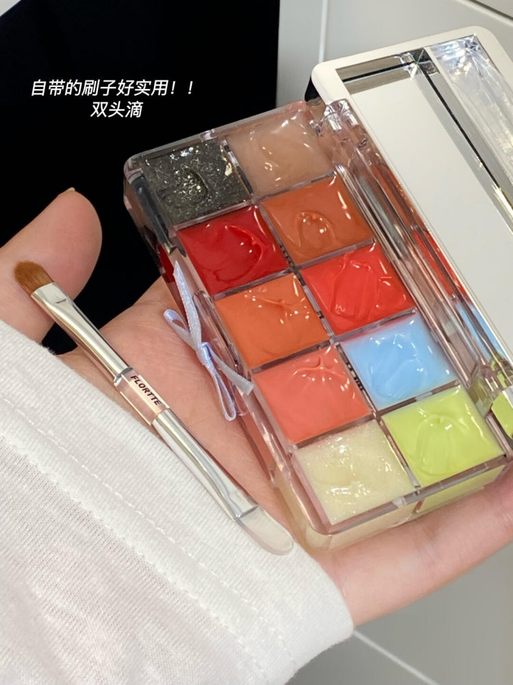 Flortte My Baby Bow Series 10-color Jelly Lip Gloss 17g 花洛莉亚怦怦公主系列十色调色唇冻盘