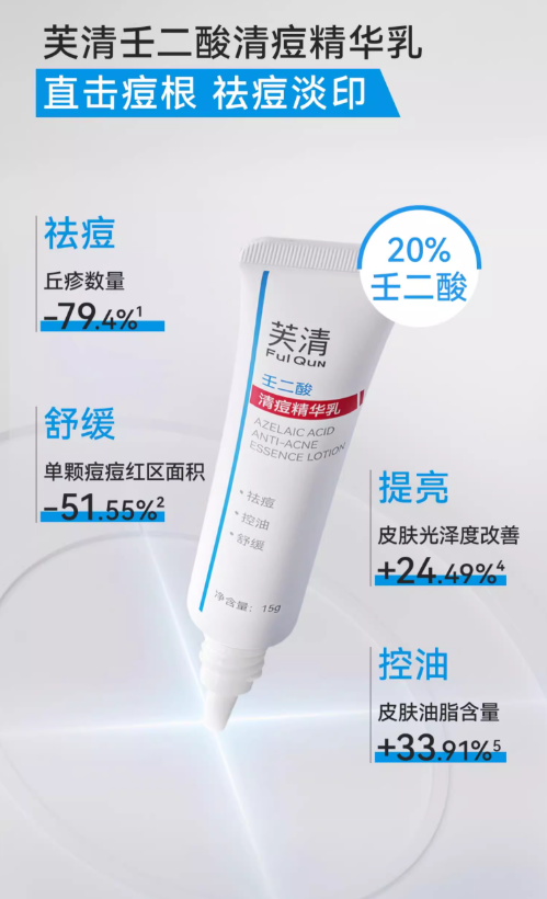 FulQun 20% Azelaic Acid Acne Essence Lotion 15g 芙清20%壬二酸清痘精华乳