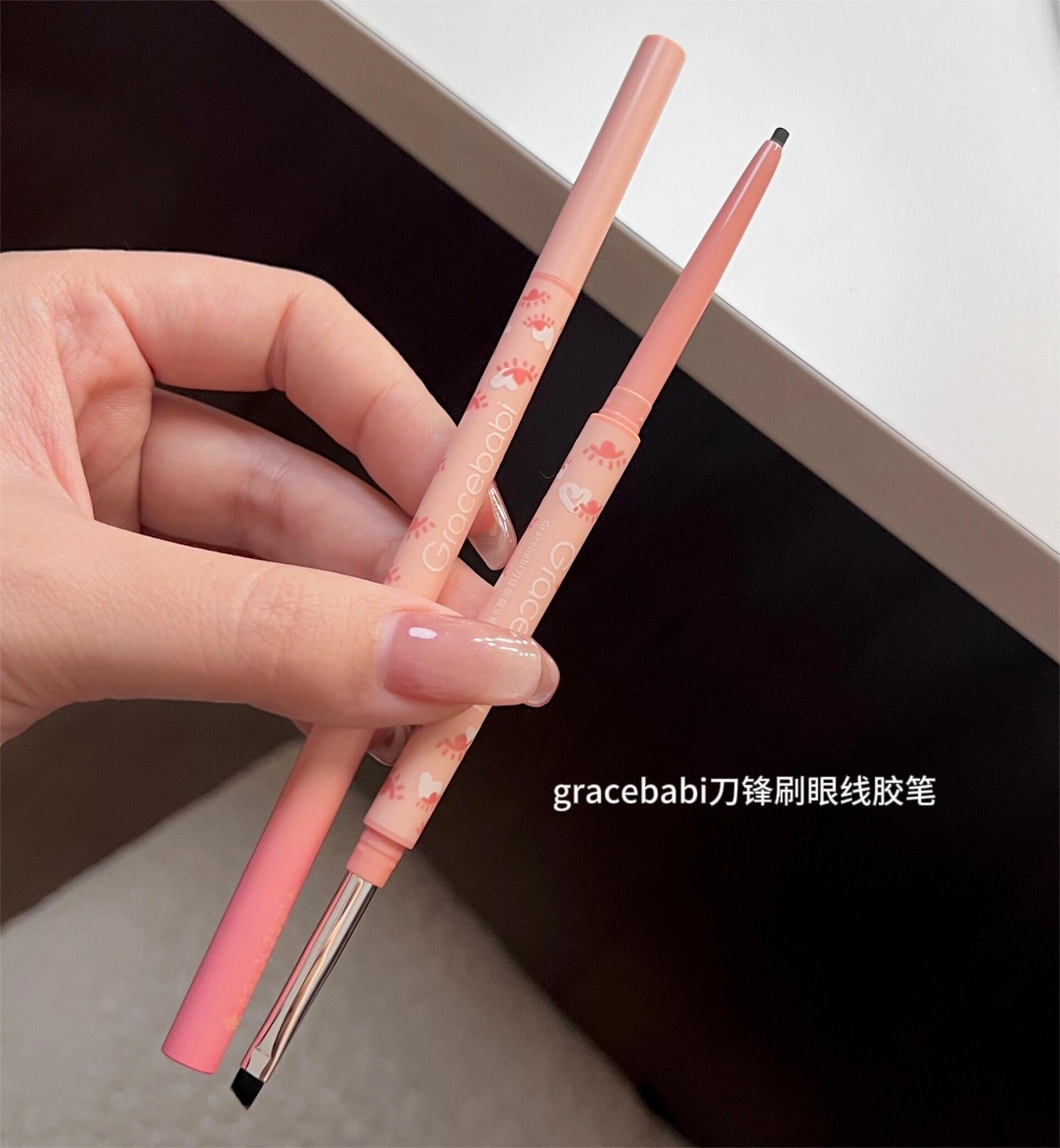 Gracebabi Double-ended Eyeliner Brush Gel Eyeliner Pencil 60mg 瑰宝秘语双头刀锋眼线刷扁头眼线胶笔