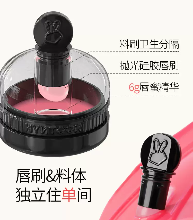 HYNTOOR Macaron Jar Lip Gloss 6g 黑兔马卡龙罐装唇蜜