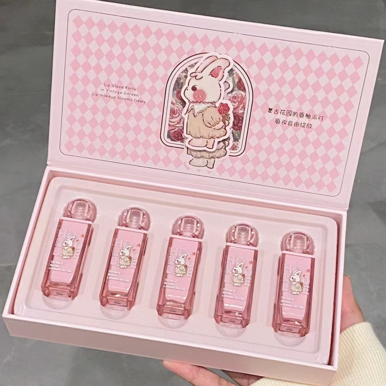 Holdlive Retro Garden Lip Gloss Gift Set 3.8g*5 侯爱复古花园唇釉礼盒