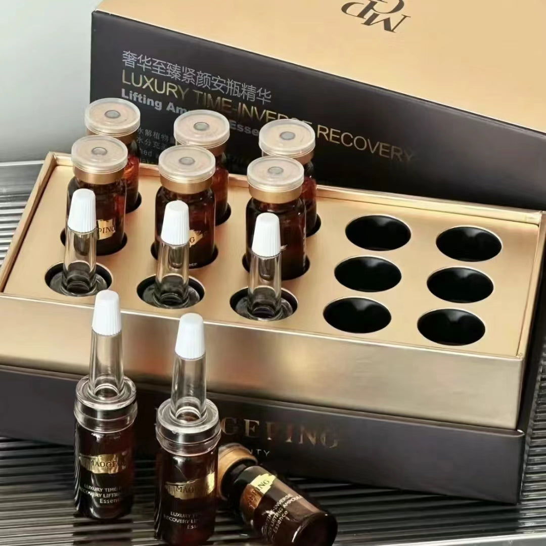 MAOGEPING Luxury Time-inverse Recovery Lifting Ampoule Essence Set 5ml*10 毛戈平奢华至臻紧颜安瓶精华液套盒