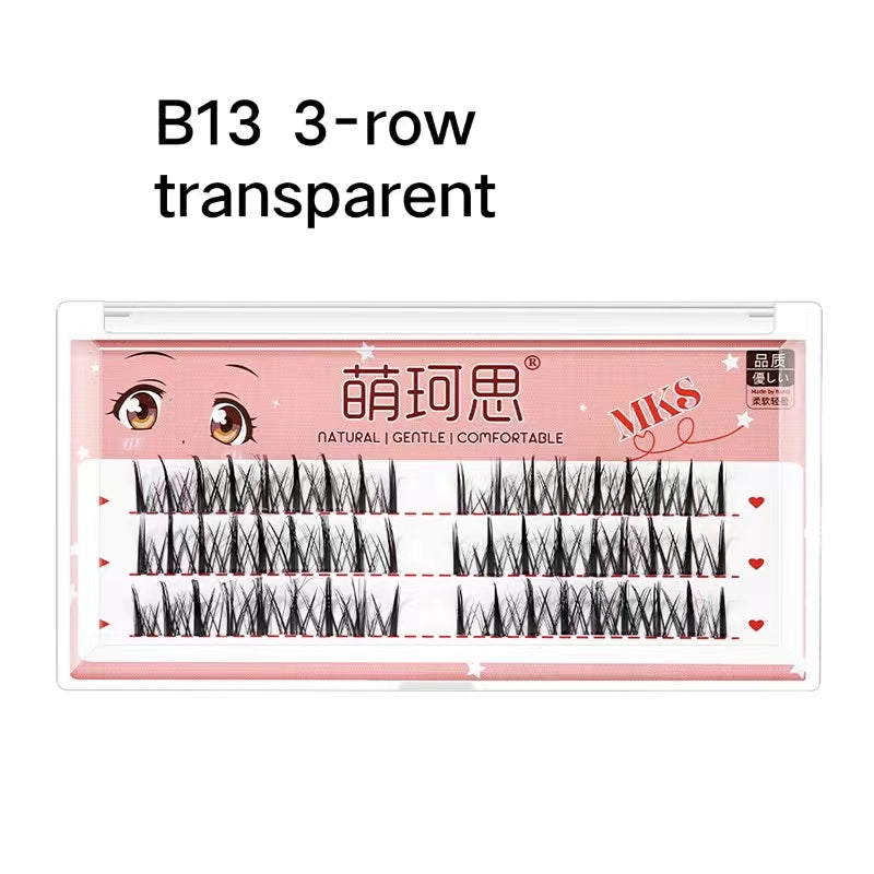 MKS Thick and Natural-looking Segmented Cluster Eyelashes with Extended Tail for a 'Little Devil' Effect 萌珂思浓密自然仿真单簇分段式眼尾加长小恶魔假睫毛 1box