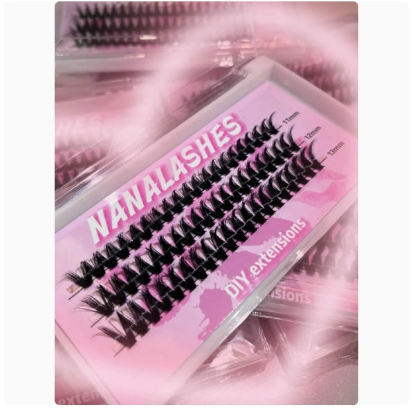 NANALASHES D Curvature Single Cluster False Eyelashes 1box NANALASHES D翘度单簇浓密假睫毛