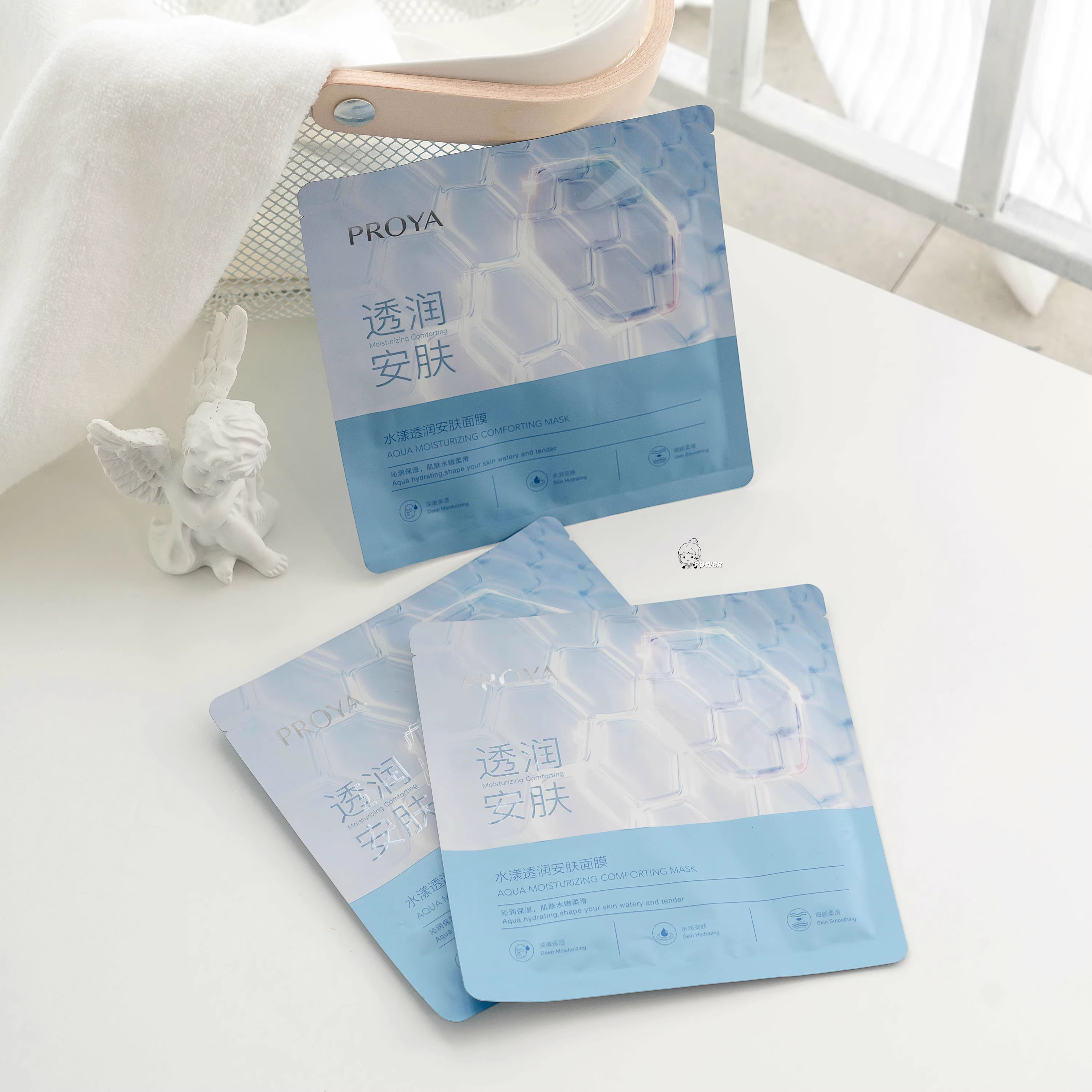 PROYA Aqua Moisturizing Comforting Mask 25ml*5pcs 珀莱雅水漾透润安肤面膜