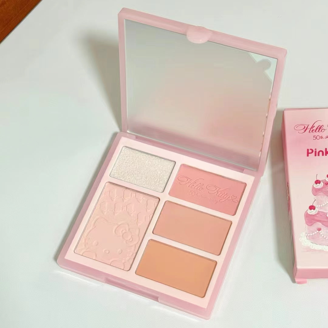 Pink Bear x Hello Kitty Eyeshadow Contour Palette 9.5g 皮可熊HelloKitty联名眼影修容综合粉盘