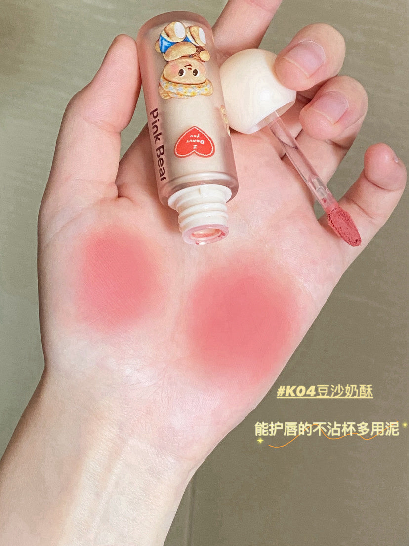 Pink Bear X Butterbear Light Mist Long-Lasting Lip Mud 2g 皮可熊黄油小熊联名轻雾持色唇泥