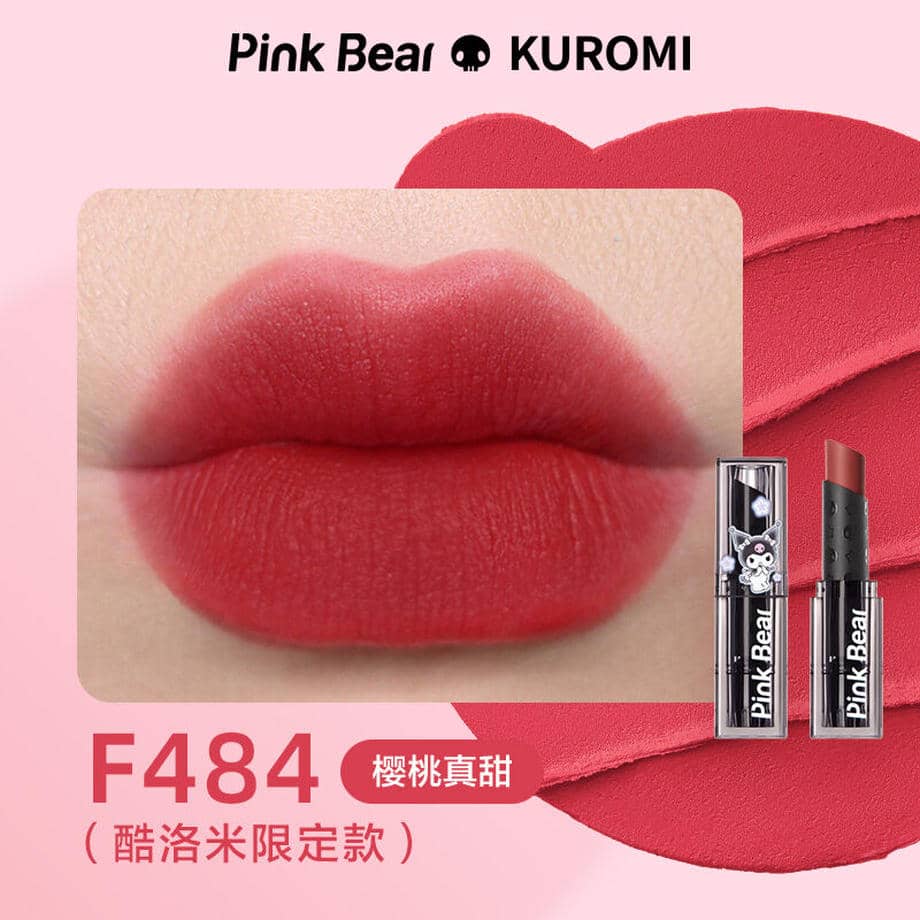 Pink Bear x Sanrio Kuromi Milk Fluff Matte Velvet Lipstick 3g 皮可熊三丽鸥联名库洛米奶绒口红