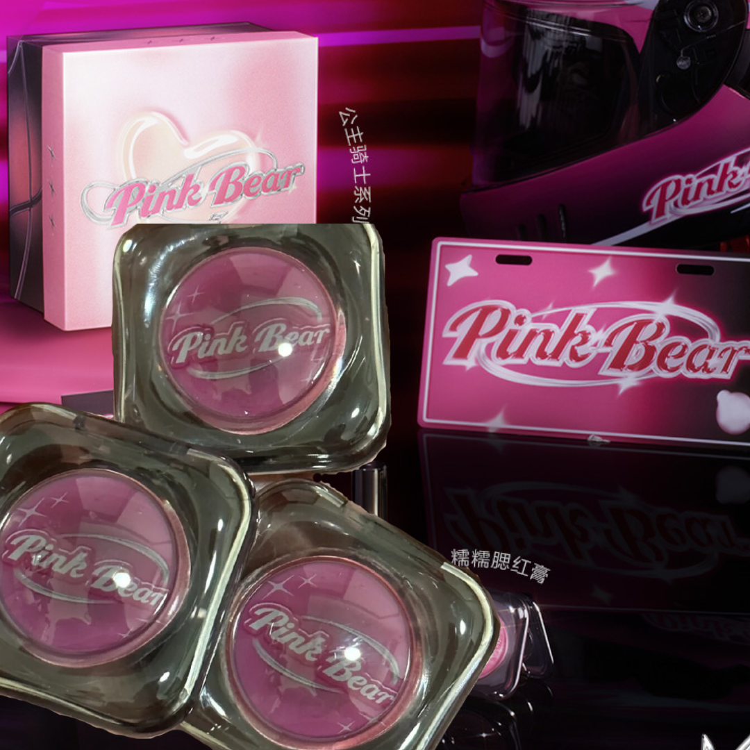 Pink Bear Princess Knight Series Pink and Black Limited Edition Blush 3.2g 皮可熊公主骑士系列粉黑限定款腮红