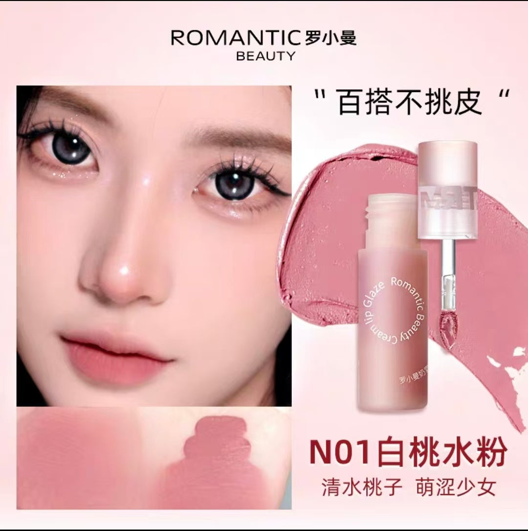 ROMANTIC BEAUTY Creamy Lip Glaze 3g 罗小曼奶霜唇釉