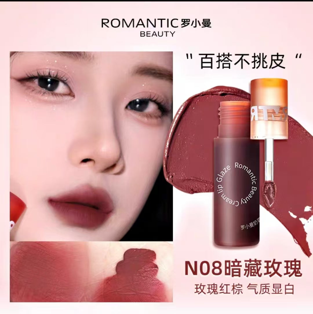 ROMANTIC BEAUTY Creamy Lip Glaze 3g 罗小曼奶霜唇釉