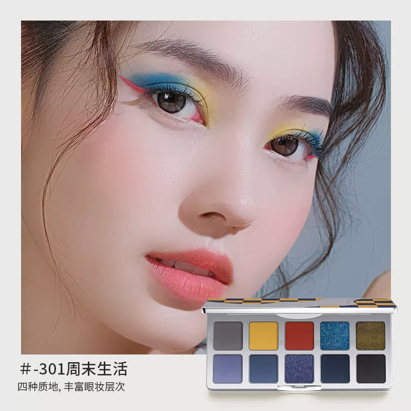 SHEDELLA Checkerboard Series Ten Colors Eyeshadow Palette 10g 诗蒂娅棋盘格十色眼影