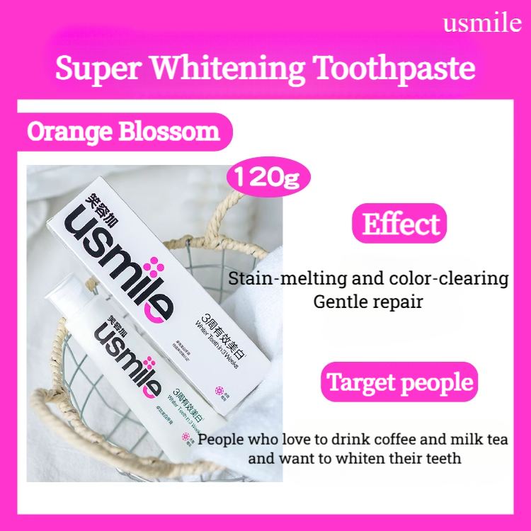 Tiktok/Douyin Hot USMILE Whitening and Refreshing Toothpaste 120g 【Tiktok抖音爆款】笑容加美白清新牙膏