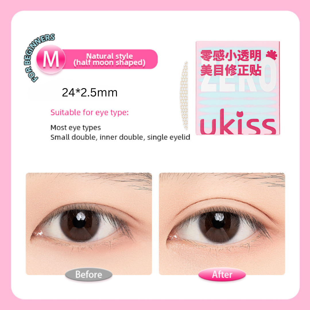 Ukiss Invisible Transparent Double Eyelid Tape 1 Box 悠珂思零感透明美目修正贴