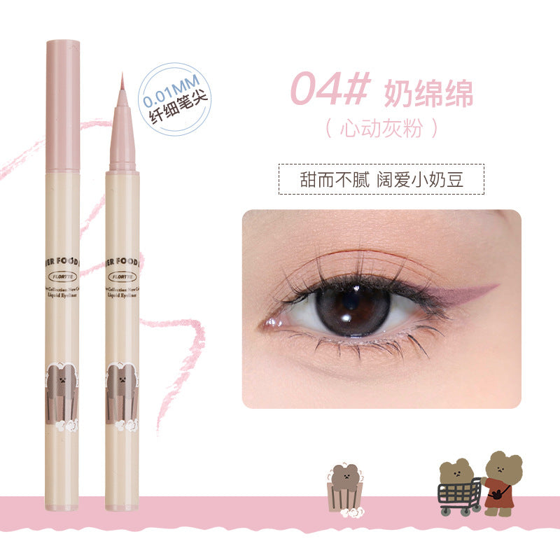 Flortte Cauliflower Bear Series Lasting Play Makeup Liquid Eyeliner 花洛莉亚花菜熊系列持久玩妆眼线液笔 0.5ml